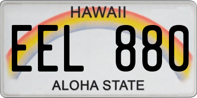 HI license plate EEL880
