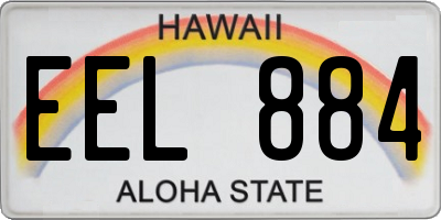 HI license plate EEL884