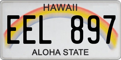 HI license plate EEL897