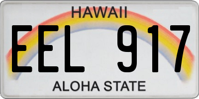 HI license plate EEL917