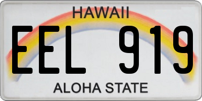 HI license plate EEL919