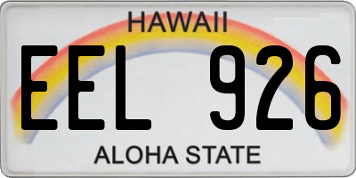 HI license plate EEL926