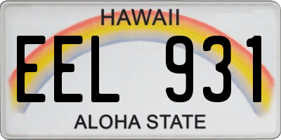 HI license plate EEL931