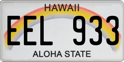 HI license plate EEL933