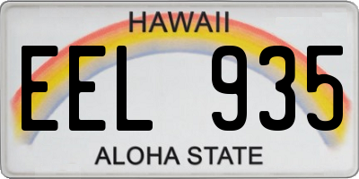 HI license plate EEL935