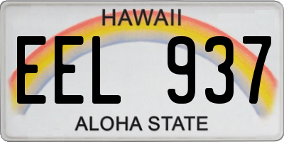 HI license plate EEL937
