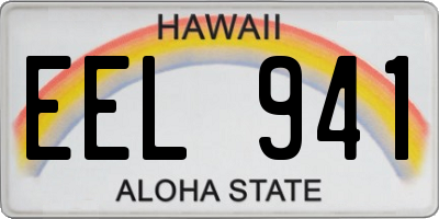 HI license plate EEL941