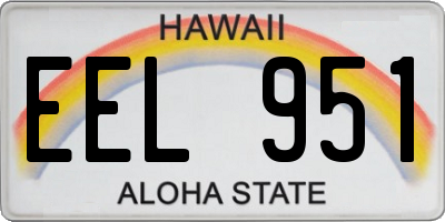 HI license plate EEL951