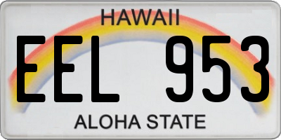 HI license plate EEL953