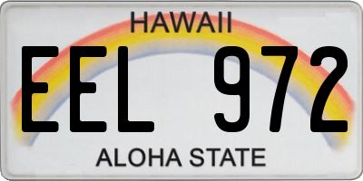 HI license plate EEL972