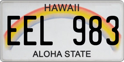 HI license plate EEL983