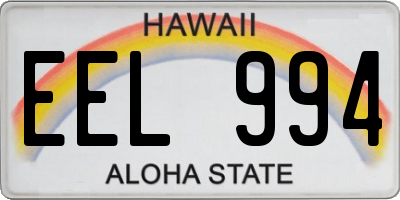 HI license plate EEL994