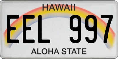 HI license plate EEL997