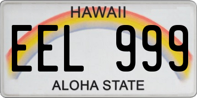 HI license plate EEL999