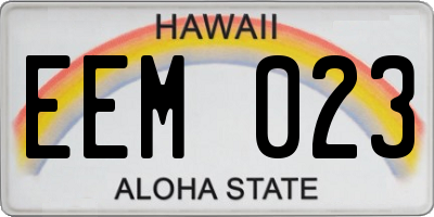 HI license plate EEM023
