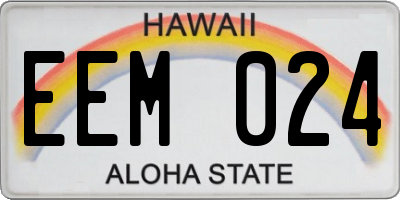 HI license plate EEM024