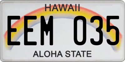 HI license plate EEM035