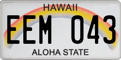HI license plate EEM043