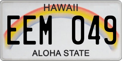 HI license plate EEM049
