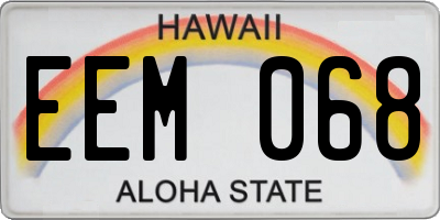 HI license plate EEM068