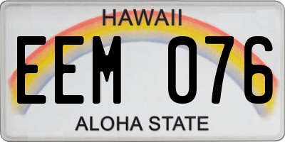 HI license plate EEM076
