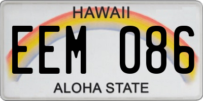 HI license plate EEM086