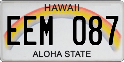 HI license plate EEM087