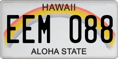 HI license plate EEM088