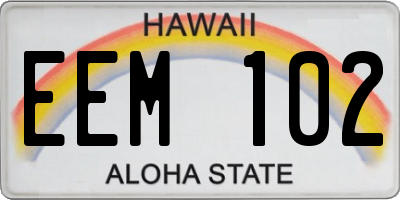 HI license plate EEM102