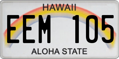 HI license plate EEM105
