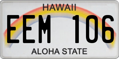 HI license plate EEM106