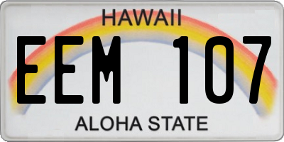 HI license plate EEM107