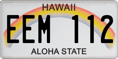 HI license plate EEM112