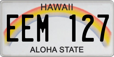 HI license plate EEM127