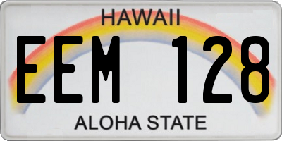 HI license plate EEM128