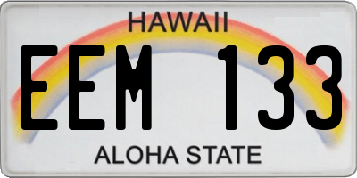 HI license plate EEM133