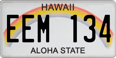 HI license plate EEM134
