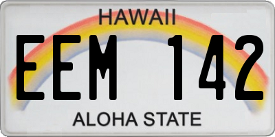 HI license plate EEM142