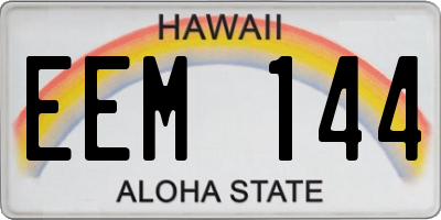 HI license plate EEM144