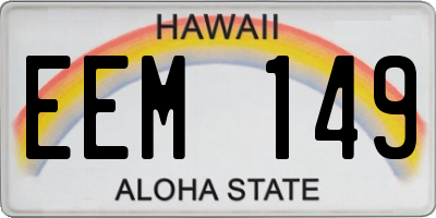 HI license plate EEM149