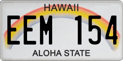 HI license plate EEM154
