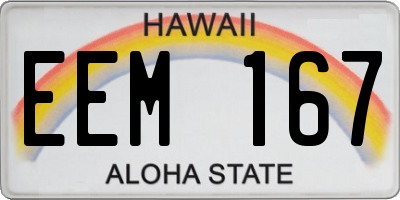 HI license plate EEM167