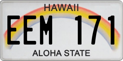 HI license plate EEM171