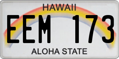HI license plate EEM173
