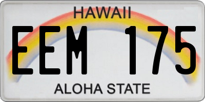 HI license plate EEM175