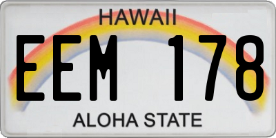 HI license plate EEM178