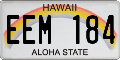 HI license plate EEM184