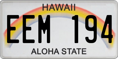 HI license plate EEM194