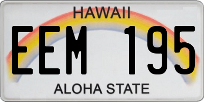 HI license plate EEM195