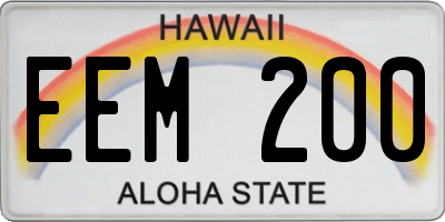 HI license plate EEM200